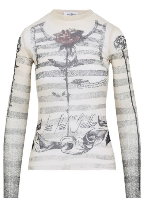 top l/s tattoo mariniere donna ecru JEAN PAUL GAULTIER | 25/34-F-TO274-T585030030